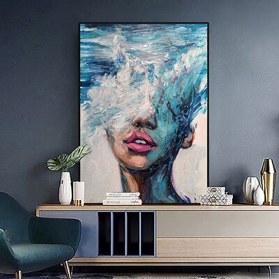Modern Abstract Hand Painted Oil Painting on Canvas - Customized Size Wall Art for Home Decor