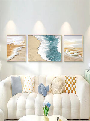 Customized Size Relief Textured Abstract Wall Art Hand Painted Oil Painting with 6 Color Print